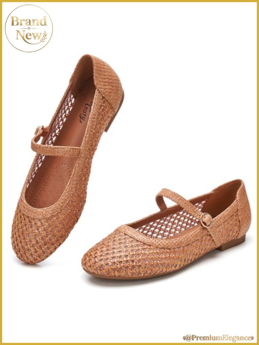 Woven Mesh Mary Jane Flats Women Dressy Ballet Comfortable Memory Foam